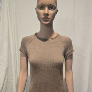 Tahari Light Brown Knit Top